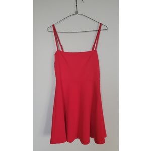 Lulus Red Bow Back Skater Dress